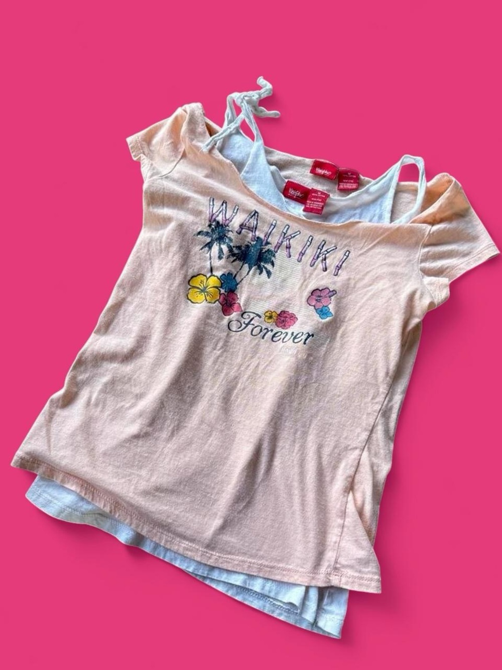 Forever Waikiki Y2K' Layered Pink Graphic Tank Top